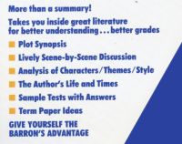 Barron Notes- Plot Synopsis, Lively Scene by Scene Discussion, Analysis of Characters/Themes and Style, The Author´s Life and Times, Sample Tests and Answers, Term Papaer Ideas